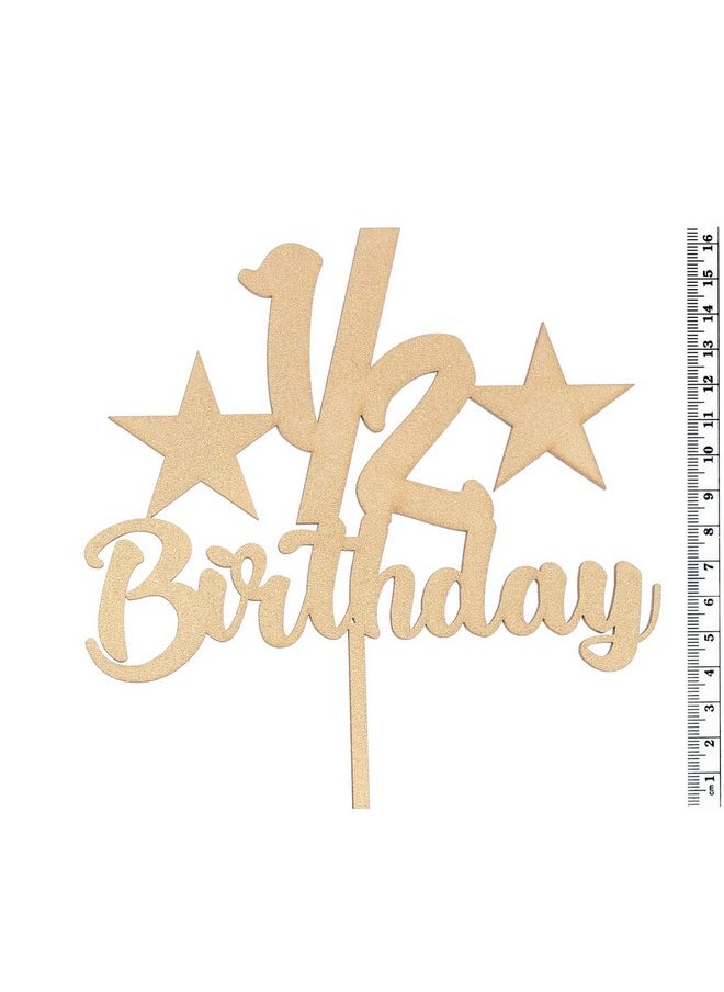 Funcart Funcart Half Birthday Star Golden Cake Topper  - Image 2