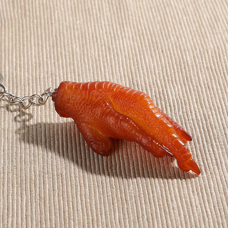 Realistic PVC Meat Keychain Models Chicken Flaw-Keychain