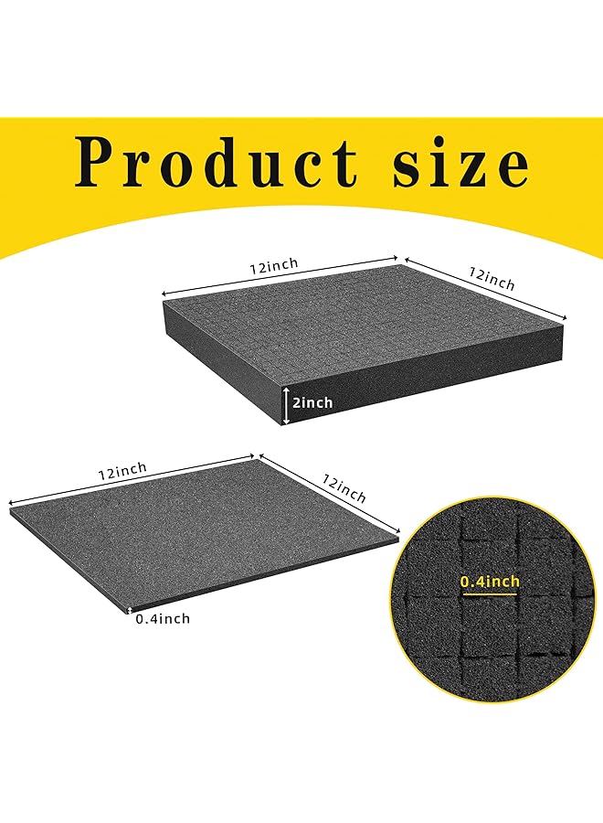erorex 4 Pcs Pick Apart Foam Insert 2 Size Pick And Pluck Foam Pluck Pre Cube Sheet Foam With Bottom Use For Board Game Box Cases Storage Drawer Length 12 Inch - Image 2