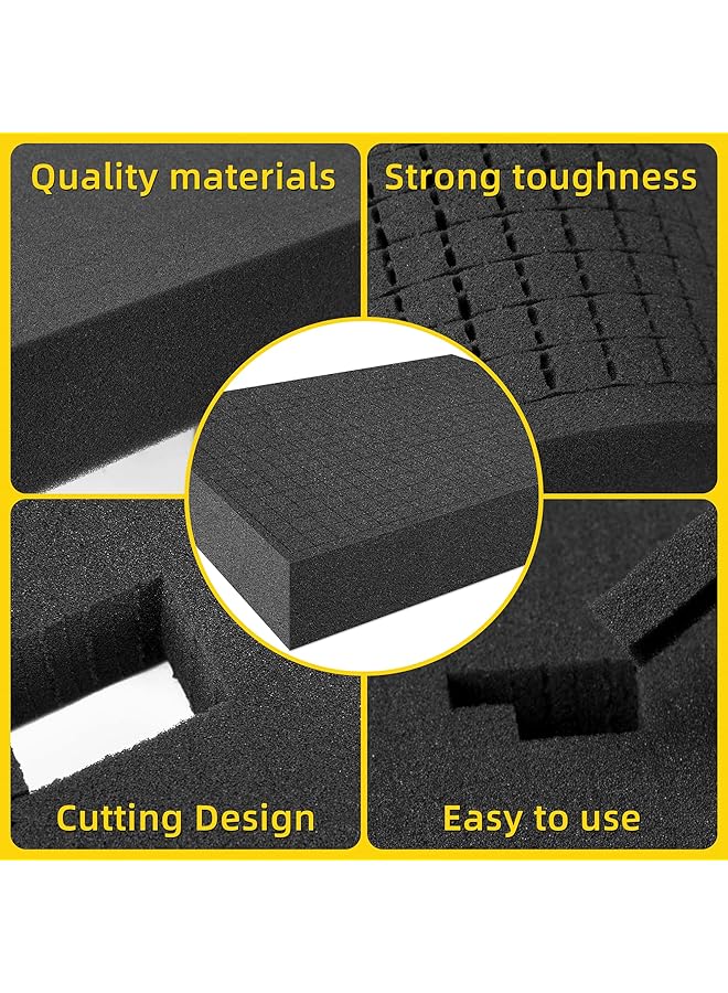 erorex 4 Pcs Pick Apart Foam Insert 2 Size Pick And Pluck Foam Pluck Pre Cube Sheet Foam With Bottom Use For Board Game Box Cases Storage Drawer Length 12 Inch - Image 3