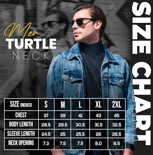 Utopia Wear Turtleneck Men Slim Fit UPF 50+ Lightweight Pullover Sweater Long Sleeves Top, Medium, Navy - Image 2