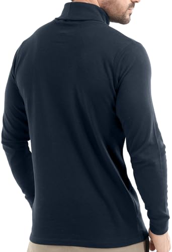 Utopia Wear Turtleneck Men Slim Fit UPF 50+ Lightweight Pullover Sweater Long Sleeves Top, Medium, Navy - Image 4
