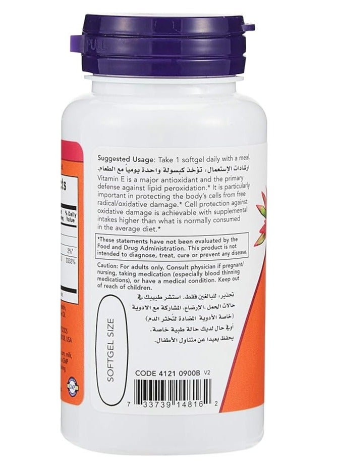 now Now Foods Vitamin E-1000 Iu, 50 Softgels - Image 2