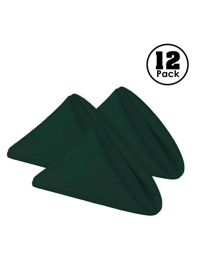 Gee Di Moda Cloth Napkins - 17 x 17 Inch Hunter Green Dinner Napkins - Set of 12 Soft & Absorbent Washable Fabric Cloth Table Napkins with Hemmed Edges for Hotel Restaurant, Holiday Parties & Wedding - Image 2