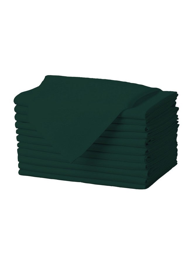 Gee Di Moda Cloth Napkins - 17 x 17 Inch Hunter Green Dinner Napkins - Set of 12 Soft & Absorbent Washable Fabric Cloth Table Napkins with Hemmed Edges for Hotel Restaurant, Holiday Parties & Wedding - Image 1