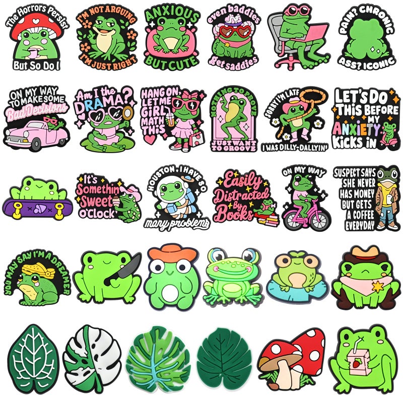 Ibuclein 30PCS Cute Frog Pins for Backpacks, DIY Different Lapel Pins Badges Bulk, Brooch Anime Pin Sets, Funny Button Pin for Women Girl Bags Cloths Hats Jacket Decoration Accessories gifts - Image 1