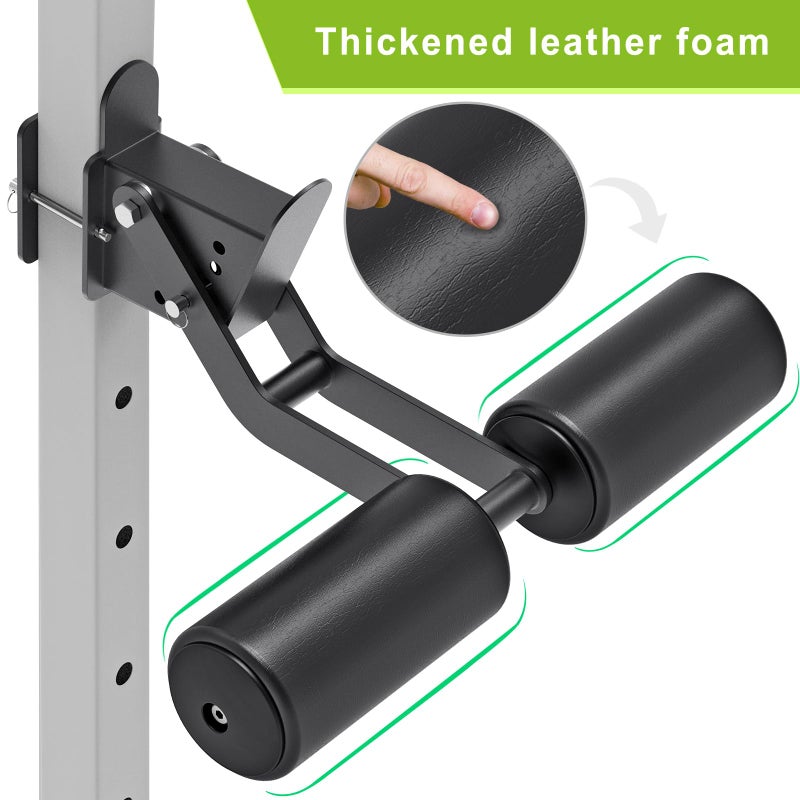 Kipika Nordic Hamstring Curl Squat Rack Attachment for 2" x 2" Power Rack with 5/8" or 1" Hole - Adjustable Leg Hold Down Attachment with Premium Leather Surface - for Ultimate Home Gym Experience - Image 4