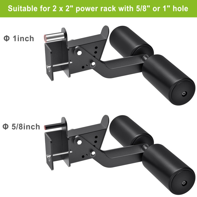 Kipika Nordic Hamstring Curl Squat Rack Attachment for 2" x 2" Power Rack with 5/8" or 1" Hole - Adjustable Leg Hold Down Attachment with Premium Leather Surface - for Ultimate Home Gym Experience - Image 3