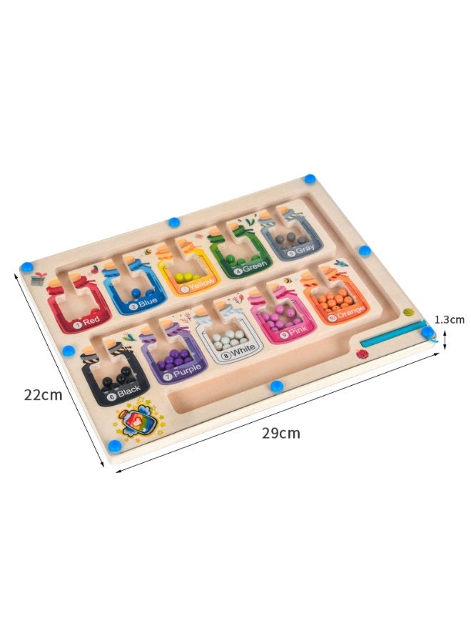 Capstro Wooden Magnetic Bead Maze Board – Kids Color Sorting & Counting Puzzle with Magnetic Pen, Drift Bottle Theme | Montessori Learning Toy for Focus & Coordination – Drift Bottle Magnetic Maze - Image 5