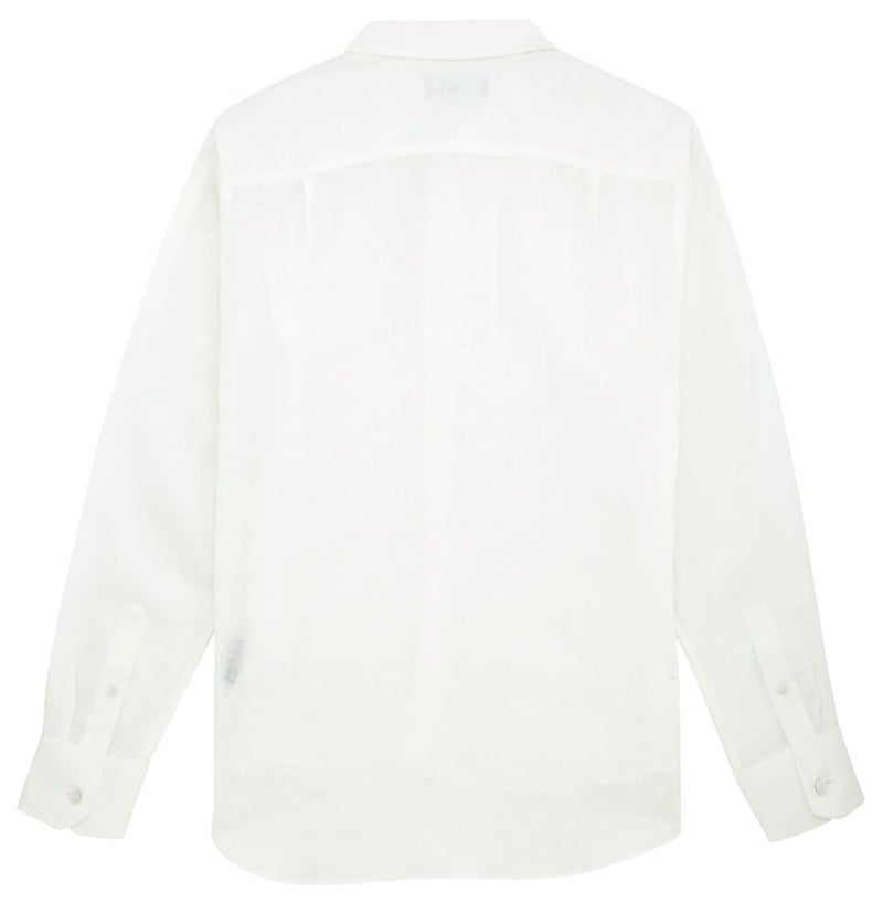 Vilebrequin Men Linen Shirt Solid White, M - Image 2