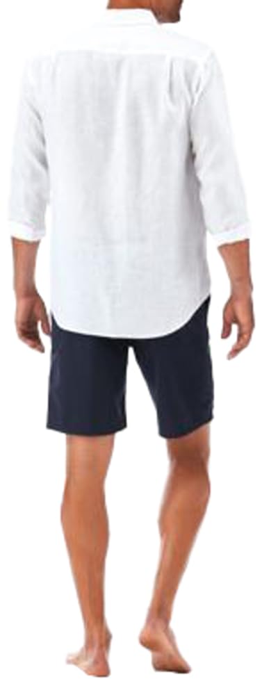 Vilebrequin Men Linen Shirt Solid White, M - Image 4