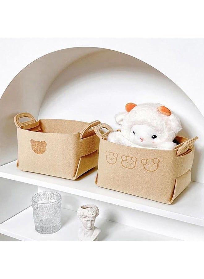 3-Piece Large Capacity Felt Storage Basket,Folding Wardrobe Storage Box,Multifunctional Storage Box for Shelves, Clothes, Books, Shoes (Size L)  - Image 4