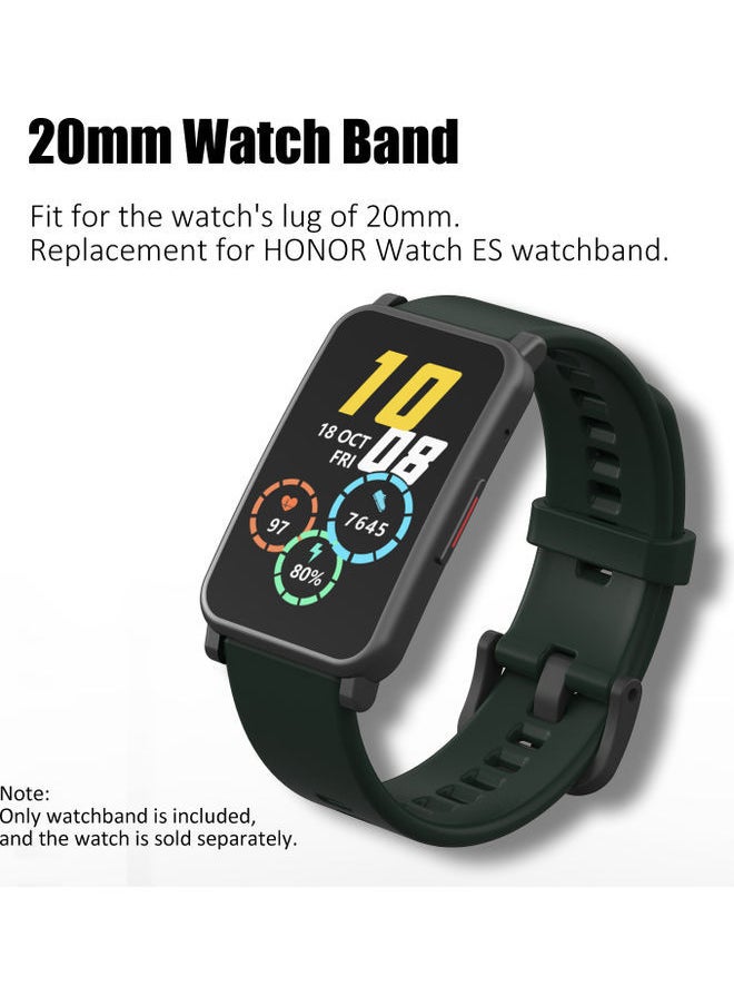 NIBEMINENT - 20mm Silicone Buckle Strap Replacement Watchband for Honor Watch ES - Image 1