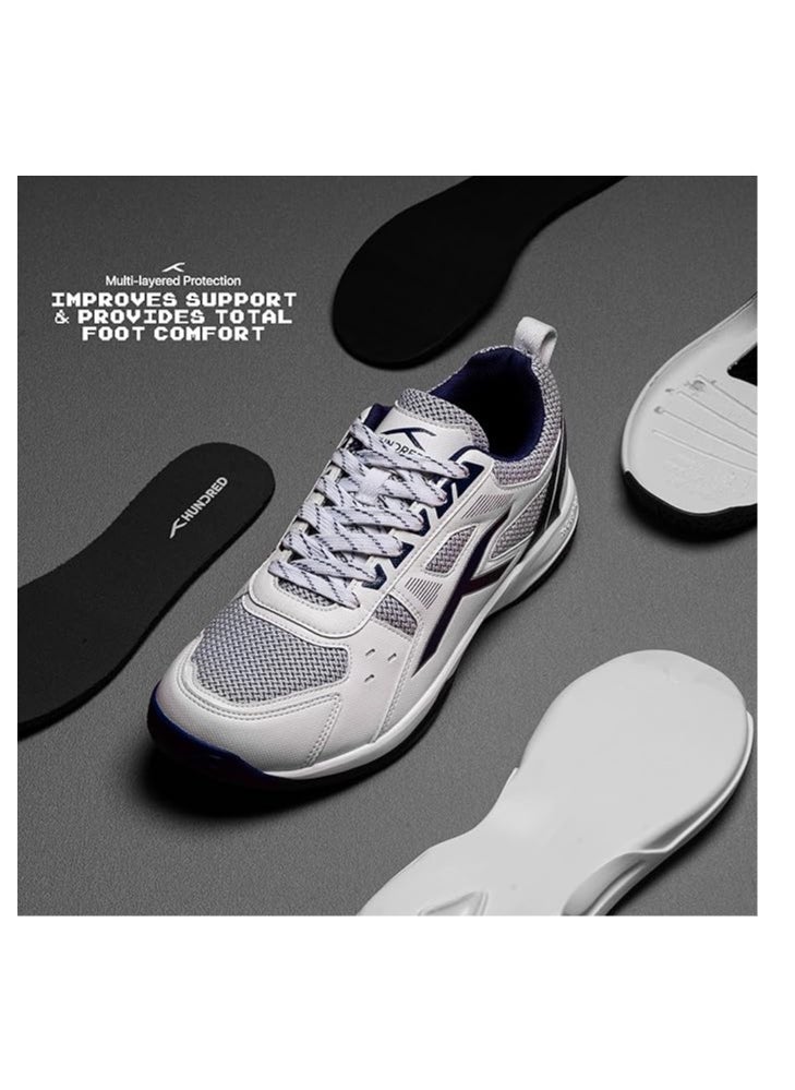 HUNDRED Raze Non-Marking Professional Badminton Shoes for Men| Material Upper: Polyester, Sole: Rubber | Suitable for Indoor Tennis/Squash/Table Tennis/Basketball & Padel  - Image 2