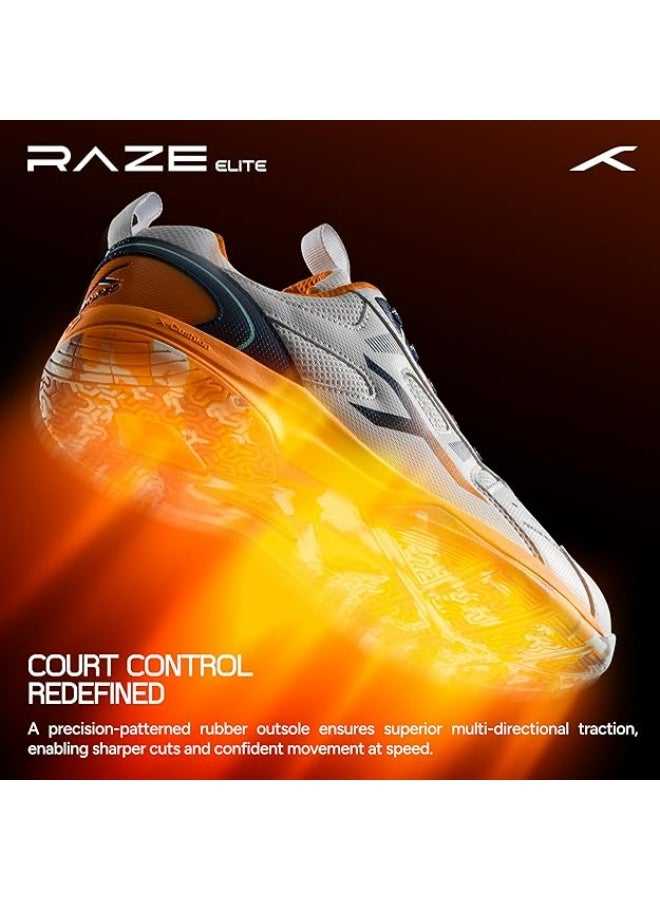 هندرد حذاء تنس الريشة للجنسين من HUNDRED Raze Elite (لا يترك علامات) مثالي أيضًا لتنس الطاولة والكرة الطائرة وكرة السلة والرياضات الداخلية | خفيف الوزن ومتين | نعل بتقنية X-Cushion و Active Grip - Image 3