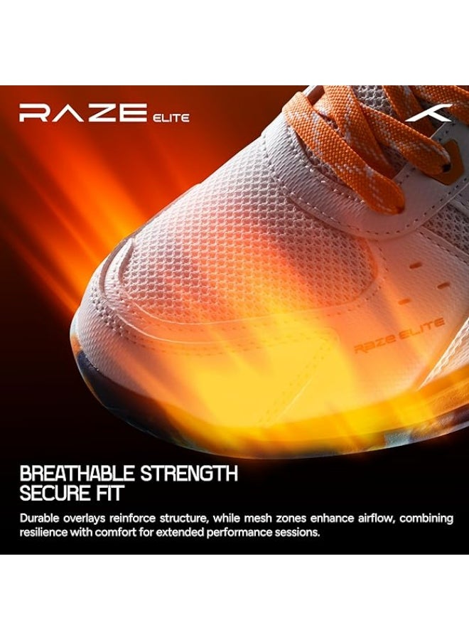 هندرد حذاء تنس الريشة للجنسين من HUNDRED Raze Elite (لا يترك علامات) مثالي أيضًا لتنس الطاولة والكرة الطائرة وكرة السلة والرياضات الداخلية | خفيف الوزن ومتين | نعل بتقنية X-Cushion و Active Grip - Image 4