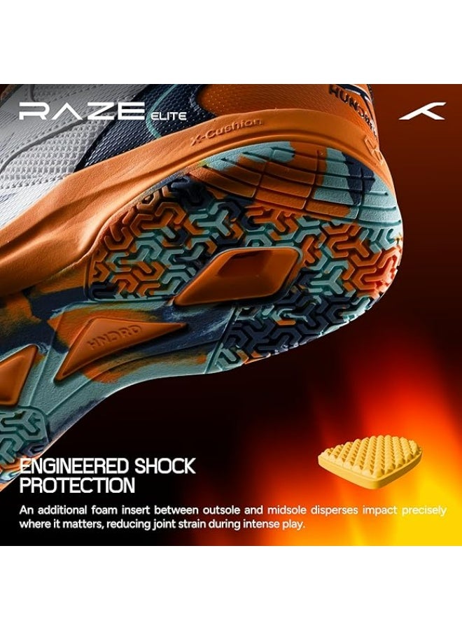 هندرد حذاء تنس الريشة للجنسين من HUNDRED Raze Elite (لا يترك علامات) مثالي أيضًا لتنس الطاولة والكرة الطائرة وكرة السلة والرياضات الداخلية | خفيف الوزن ومتين | نعل بتقنية X-Cushion و Active Grip - Image 5
