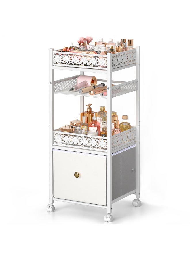 SOLIMINTR Makeup Organizer Large Skincare Organizers Make Up Organizers for Vanity Makeup Storage Cosmetic Organizer with Drawer Bathroom Vanity Organizer Makeup Holder Cart for Skin Care Hair Tool Beauty - Image 2