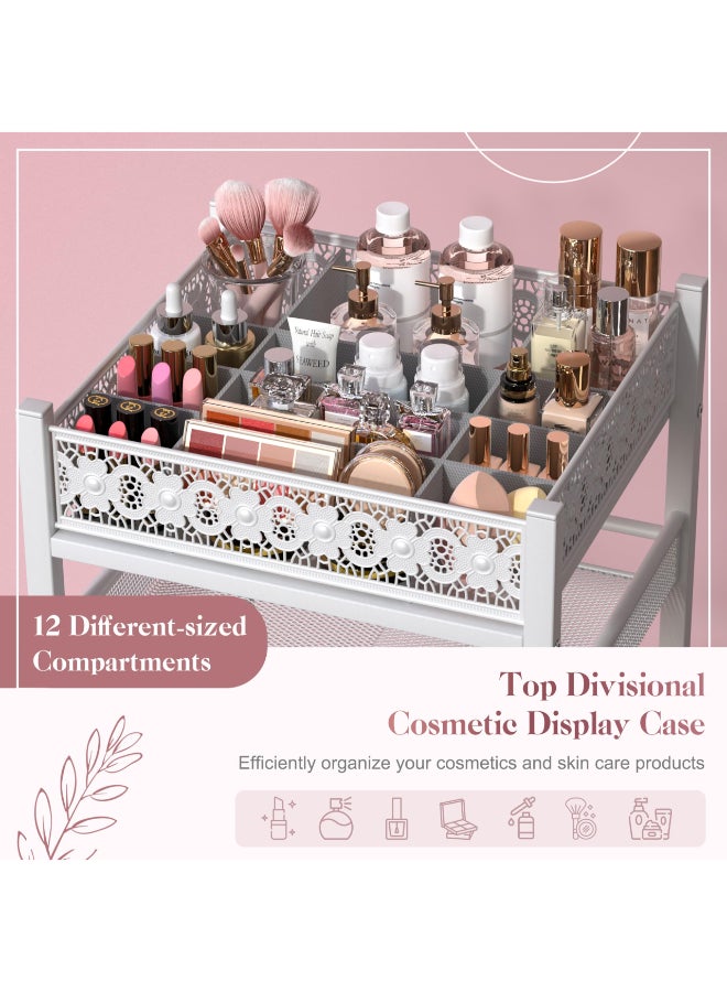 SOLIMINTR Makeup Organizer Large Skincare Organizers Make Up Organizers for Vanity Makeup Storage Cosmetic Organizer with Drawer Bathroom Vanity Organizer Makeup Holder Cart for Skin Care Hair Tool Beauty - Image 4