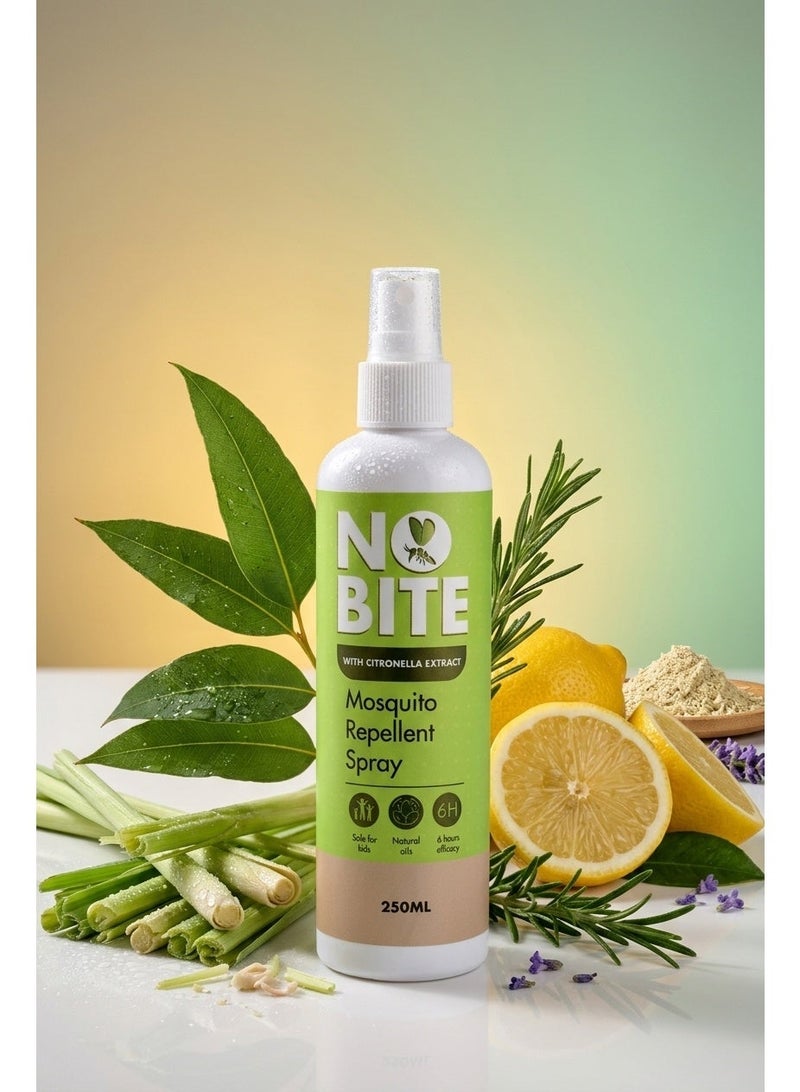 No Bite Mosquito Repellent Spray, Plant-Based with Citronella Extract, DEET-Free, Long-Lasting Protection, Alcohol-Free & Non-Staining Formula Safe for Kids, Pack of 4 x 250 ML - Image 3