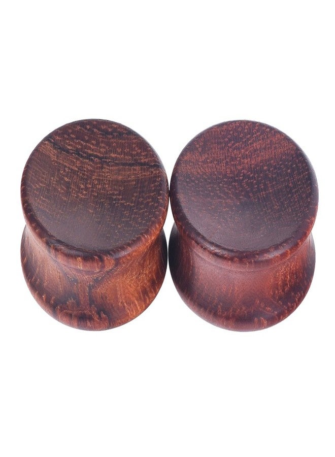 Oyaface 2PC Saddle Plugs Natural Wood Ear Gauges Tunnels Stretcher Set Concavity Wood Style A 28mm - Image 1