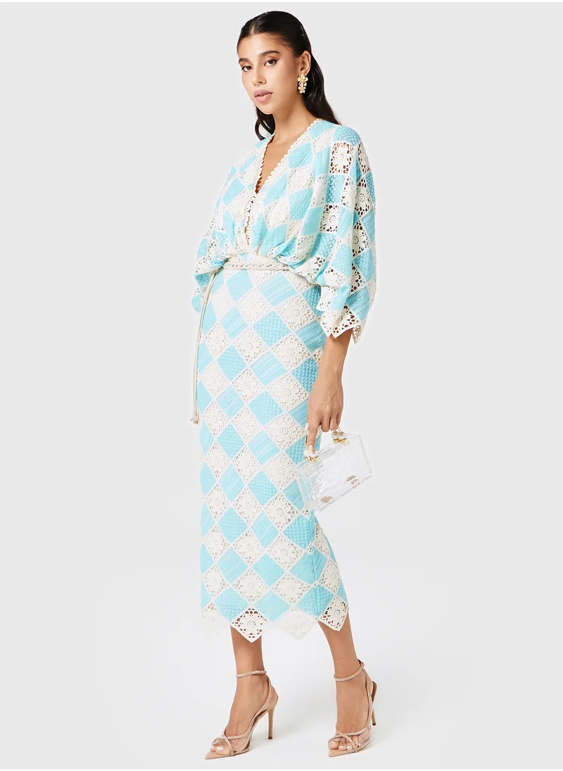 ثريدز باي اجوني Lace Kimono Sleeve Dress