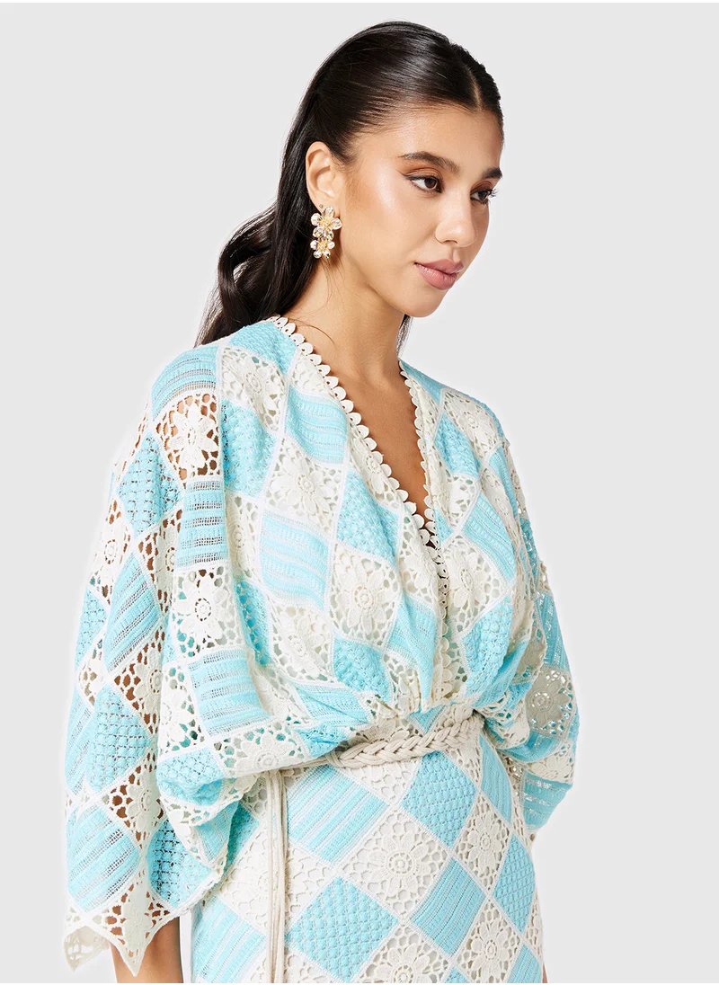 ثريدز باي اجوني Lace Kimono Sleeve Dress