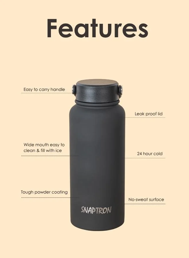 Casa Quesera  SNAPTRON® Wide mouth 1000ml Insulated Sports Water Bottle – Large Capacity, Portable, Leakproof with Anti-Slip Bottom  | Best Price UAE