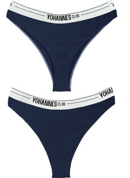 Yohannes Club Yohannesclub, Women, Elastic Belt Brazilian Panties, 5-Pack, Powder, Lilac, Claret Red, Navy Blue, Black  - Image 3