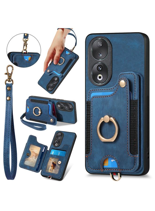 اس-توب جراب هاتف Honor 90 بتصميم كلاسيكي مع حلقة متعددة البطاقات بتقنية RFID - Image 1