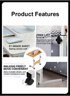 Toshionics Adjustable Desktop Computer Mobile Laptop Desk Home And Office Desks For Work and Study Moveable Portable Coffee Bedside Table  - Image 3