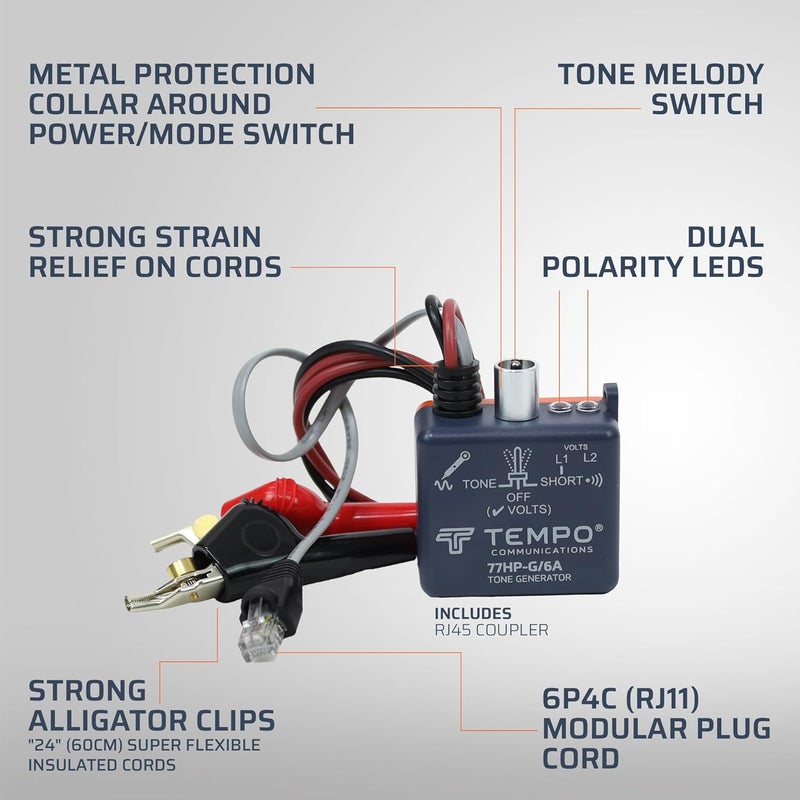 تمبو Communications 77HP-G مولد نغمات عالمي | متتبع أسلاك الكابلات النحاسية | درجة احترافية - Image 3