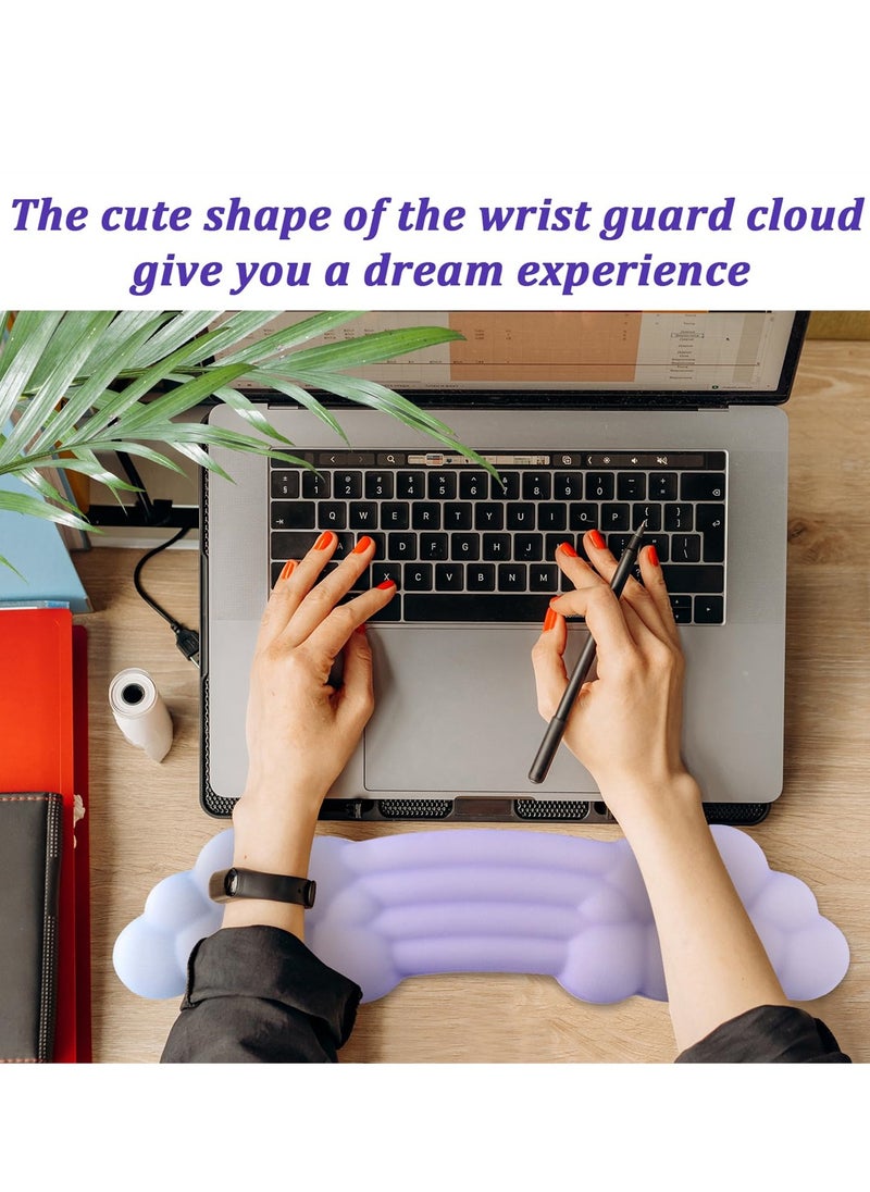 SYOSI - Keyboard Cloud Wrist Rest, Ergonomic Support, High Density Memory Foam with Non Slip Base, Support for Home Office, Computer, Laptop, Gaming, Purple - Image 1
