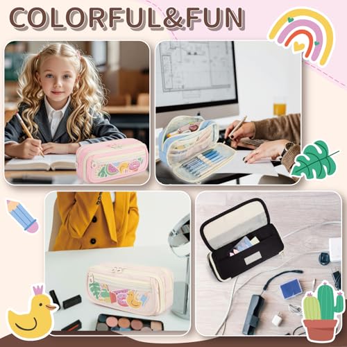 Bunnychill Large Capacity Pencil Case with Compartments, School Pencil Bags with Zipper, Big Storage Pen Bag for Teen Girl Boy Men Women, Adult Stationery Pen Bag for School College and Office - Image 2