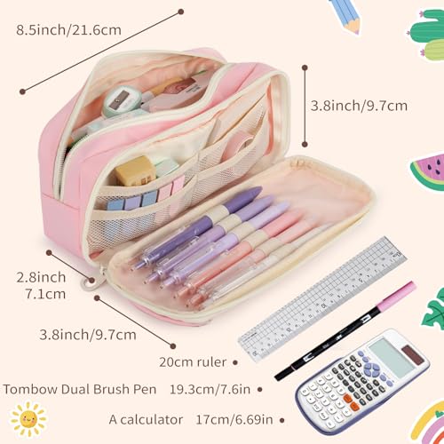 Bunnychill Large Capacity Pencil Case with Compartments, School Pencil Bags with Zipper, Big Storage Pen Bag for Teen Girl Boy Men Women, Adult Stationery Pen Bag for School College and Office - Image 4
