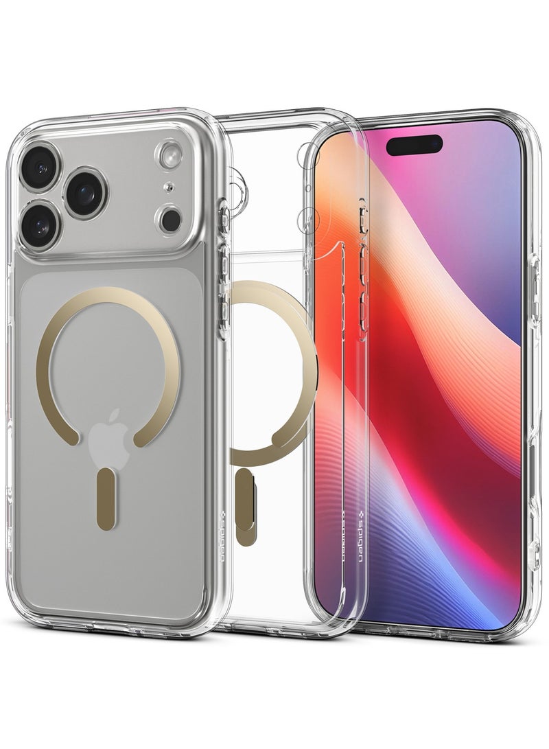 Spigen غطاء حماية Ultra Hybrid MagFit لجهاز iPhone 17 PRO مع MagSafe (2025) - ذهبي شفاف - Image 1