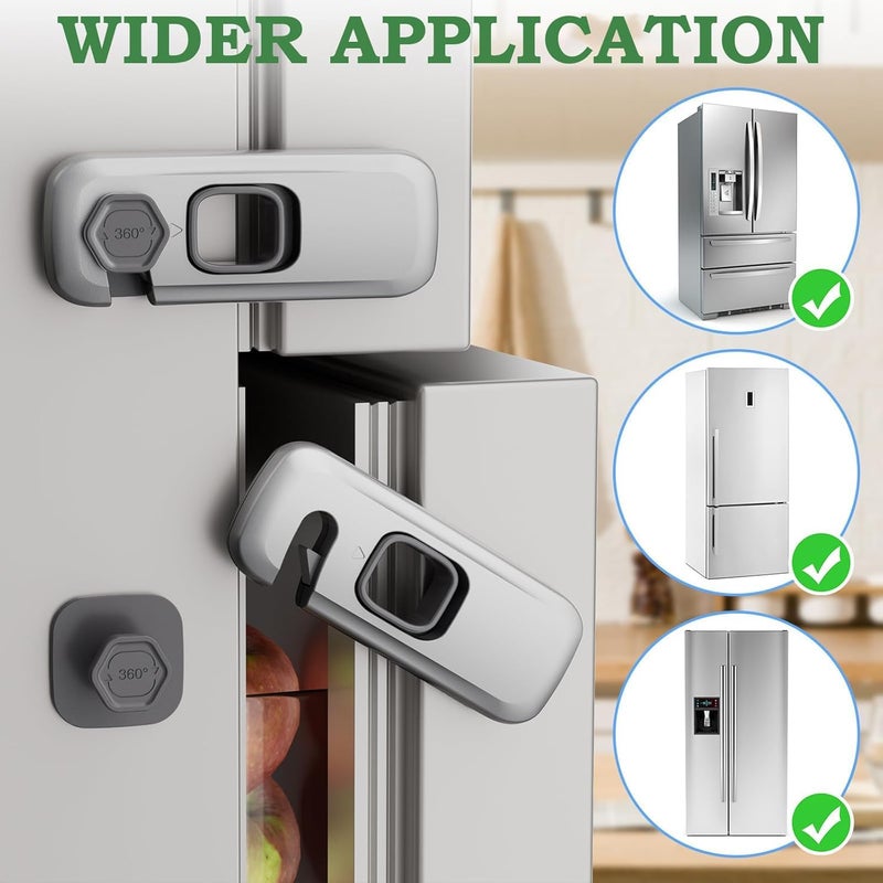 VENEXA Child Safety Strap Locks, 3 Pieces Child Safety Cupboard Door Strap Locks with Strong Adhesive for Fridge,Cabinets,Drawers and Dishwasher-No Tools Needed No Drilling [3 Pack] - Image 5