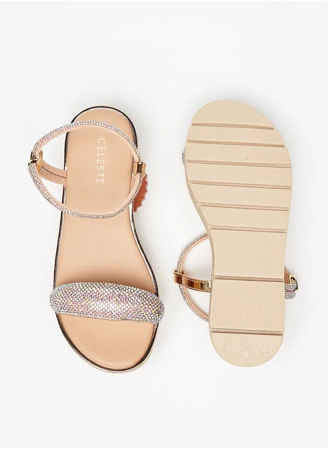 Celeste Girls' Embellished Open Toe Sandals