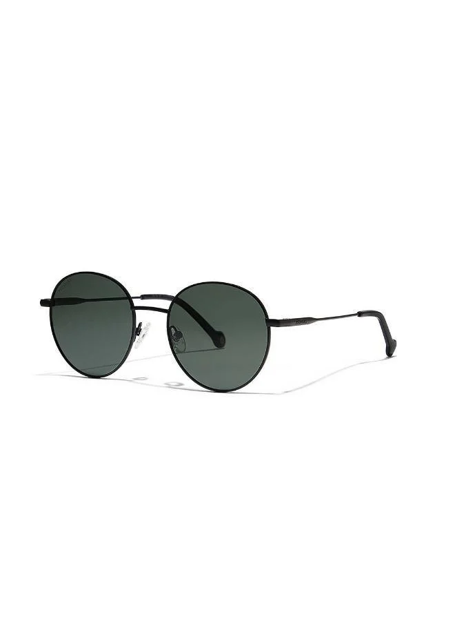30Sundays Turn Around Polarised,Unisex Sunglasses, Round Sunglasses, UV Protection: UV400 (Black,Green)