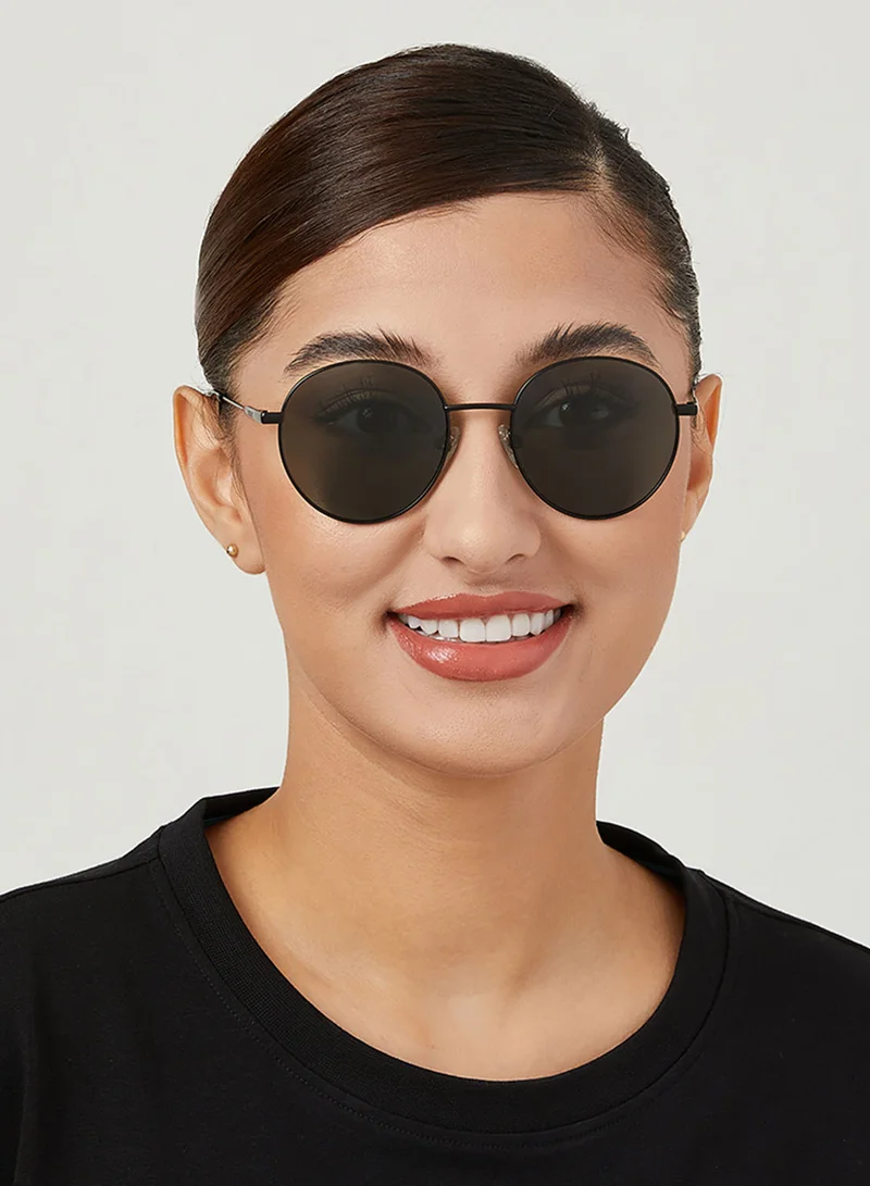 30Sundays Turn Around Polarised,Unisex Sunglasses, Round Sunglasses, UV Protection: UV400 (Black,Green)