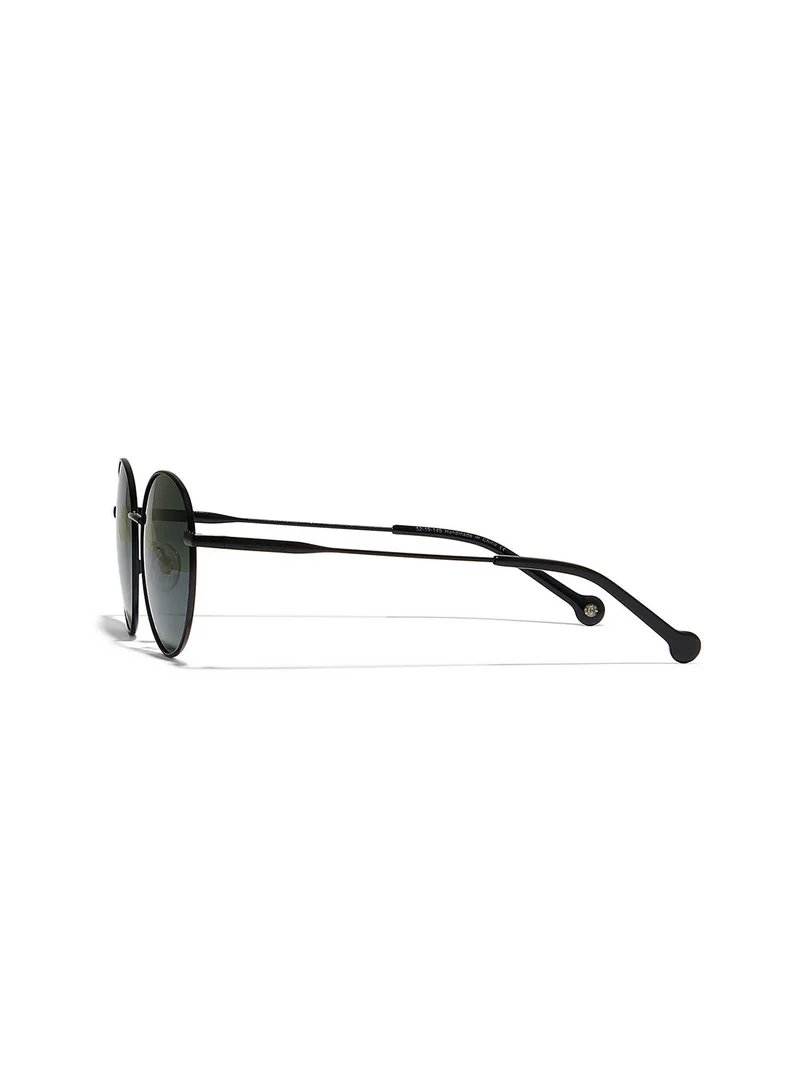 30Sundays Turn Around Polarised,Unisex Sunglasses, Round Sunglasses, UV Protection: UV400 (Black,Green)