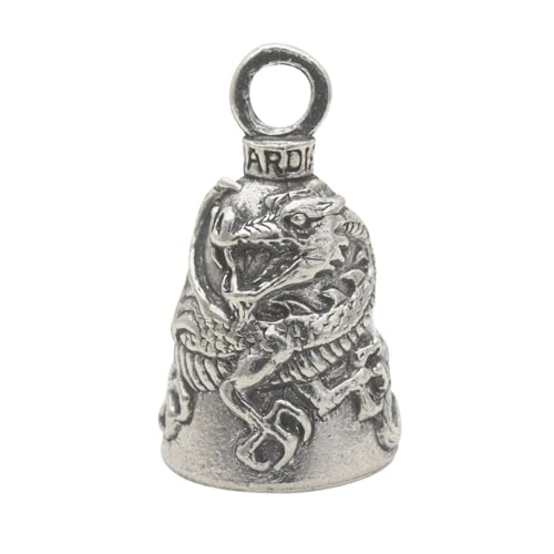 Guardian Bell Dragon Good Luck Bell w/Keyring & Black Velvet Gift Bag | Motorcycle Bell | Lead-Free Pewter | Good Luck Gift to Friends & Family | Bike Bell | Made in USA - Image 1