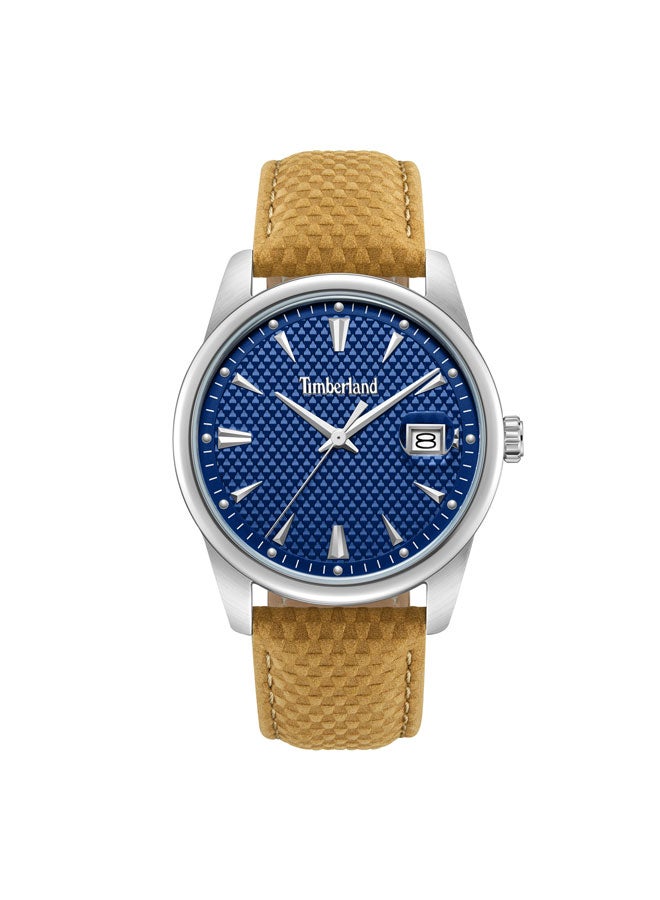 Timberland Men Jahscepi Blue Dial Leather Strap Analog Watch for Men, 42mm - Image 1