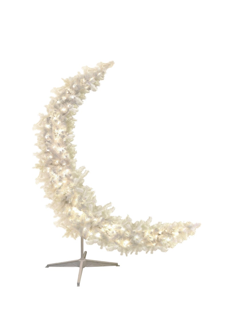 هوم ديكورايشون هلال رمضان لون أبيض ١٥٠ سم مع إضاءة  - Image 1