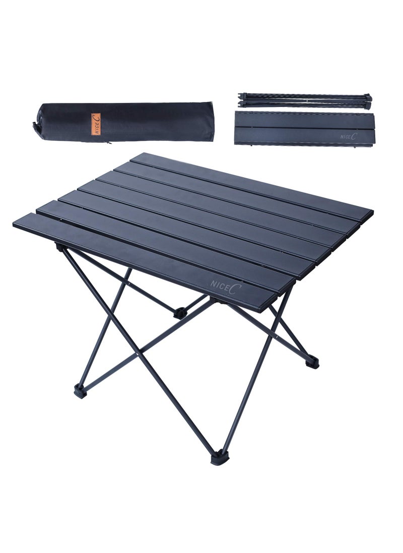 Nice C Nice C Camping Table Camp Table Folding Table Beach Table Roll up Foldable Collapsible Aluminum Ultralight Compact with Carry Bag for Outdoor Picnic Cooking Festival Indoor Office 