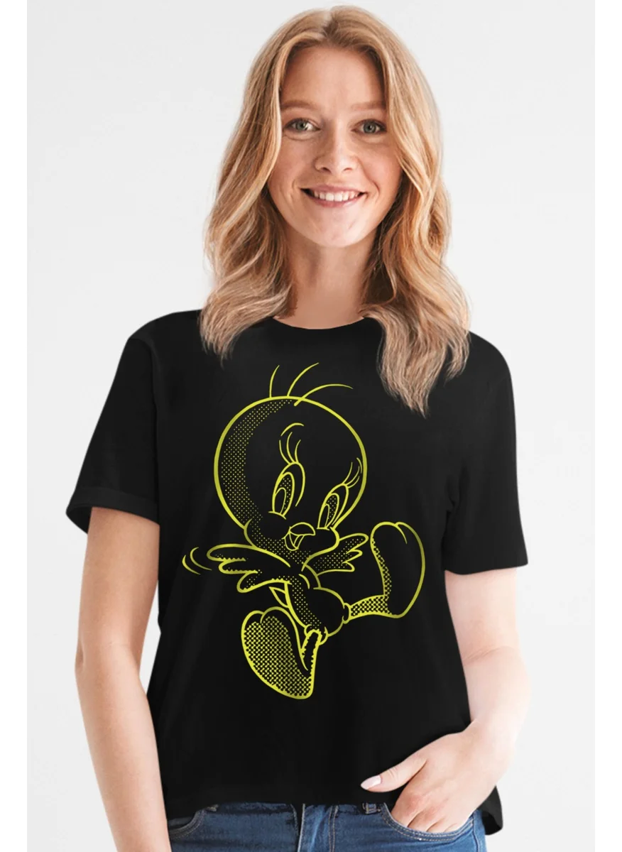 Rock&Roll Cheerful Bird Black Women's T-shirt