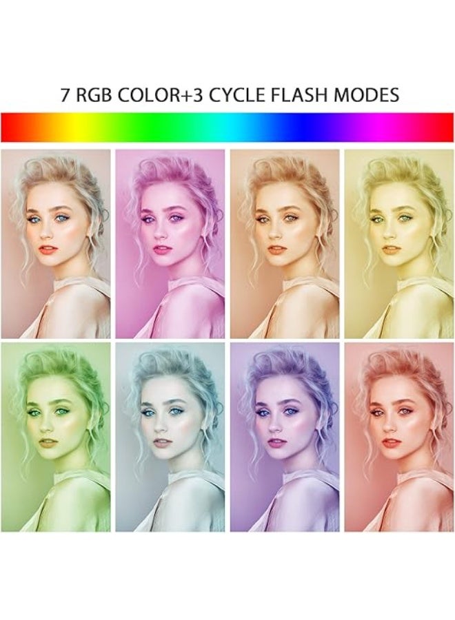 25.4cm RGB Ring Light with 7 Colors, 3 Flash Modes, and USB Power Supply – LED Light for Photography, Video, Makeup, and Selfies - Image 2