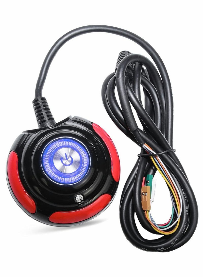 KASTWAVE Desktop PC Computer Case Power Supply on/Off Reset HDD Push Round Big Button Switch with 1.6m Cable - Image 1