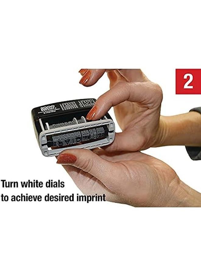 COSCO - 2000 Plus 12 In 1 Self Inking Date And Message Stamp For Business And Office Black Ink 011090 - Image 1