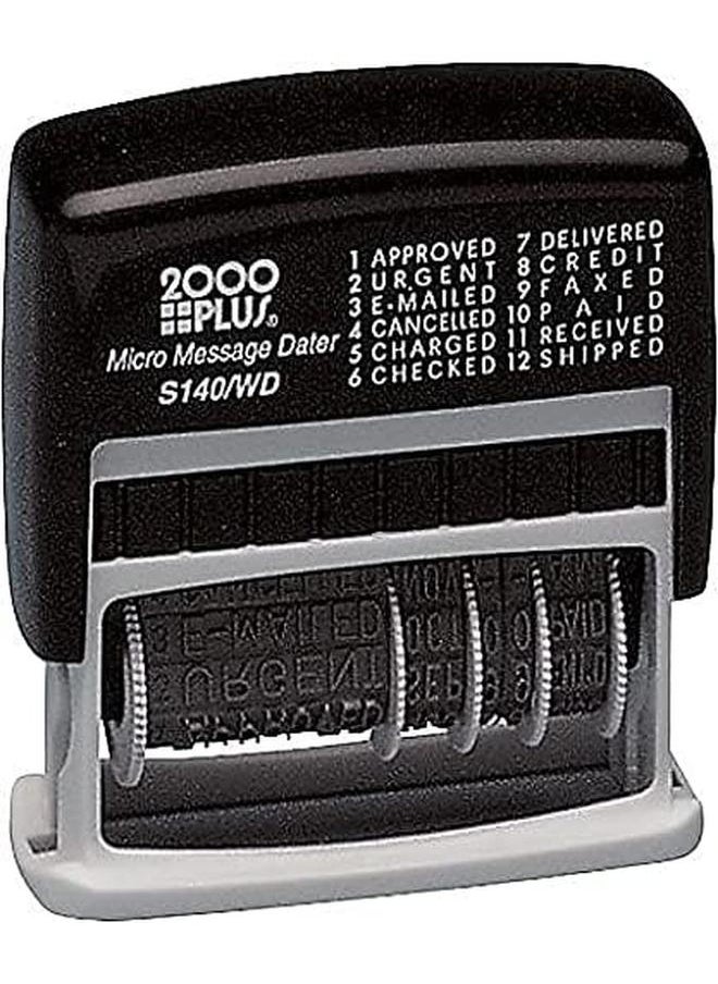 COSCO - 2000 Plus 12 In 1 Self Inking Date And Message Stamp For Business And Office Black Ink 011090 - Image 1